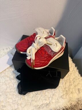 PUMA Fenty Kids Red Leather Sneakers